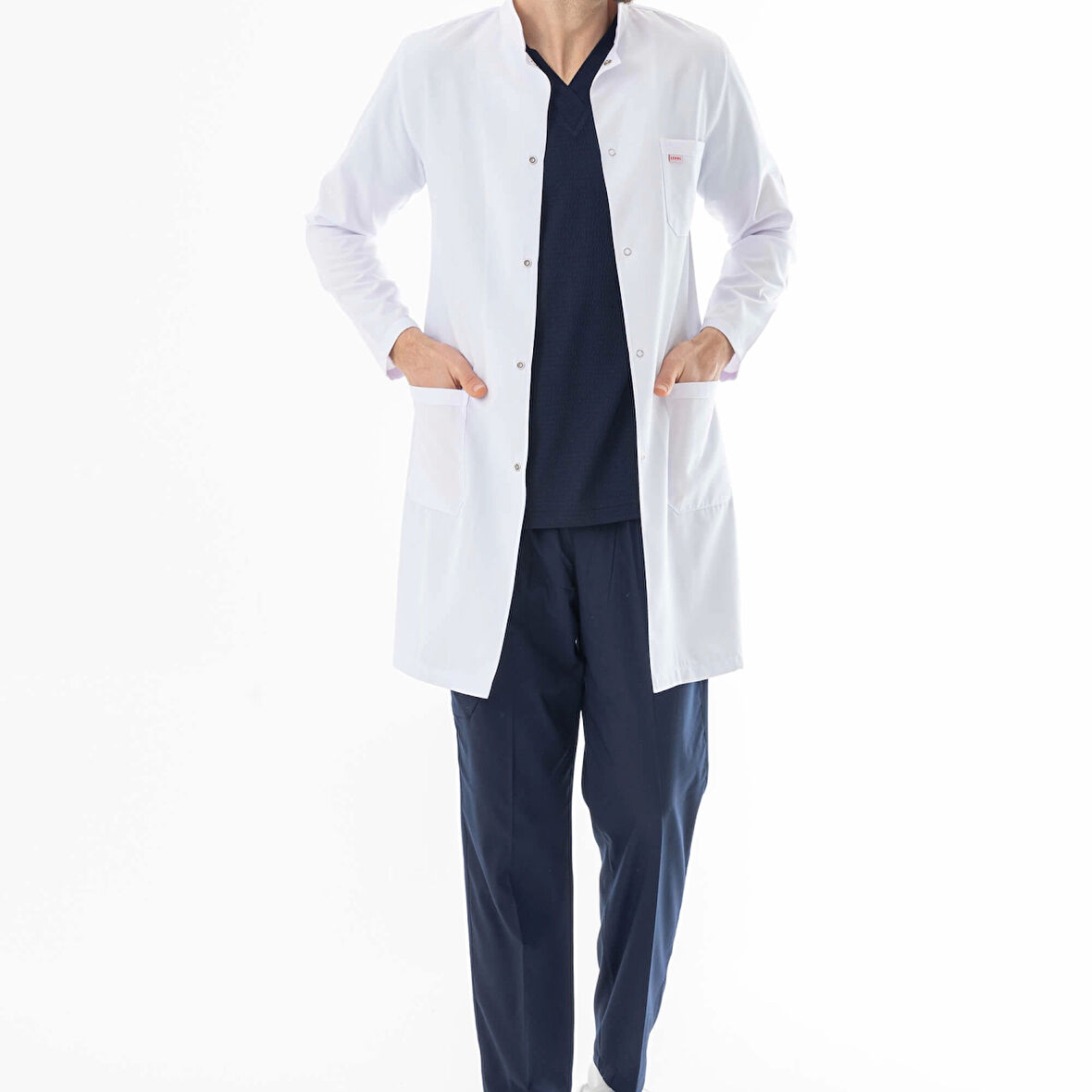 Hakim Yaka Erkek Doktor Önlüğü Alpaka Kumaş Uzun Boy (BEO103)