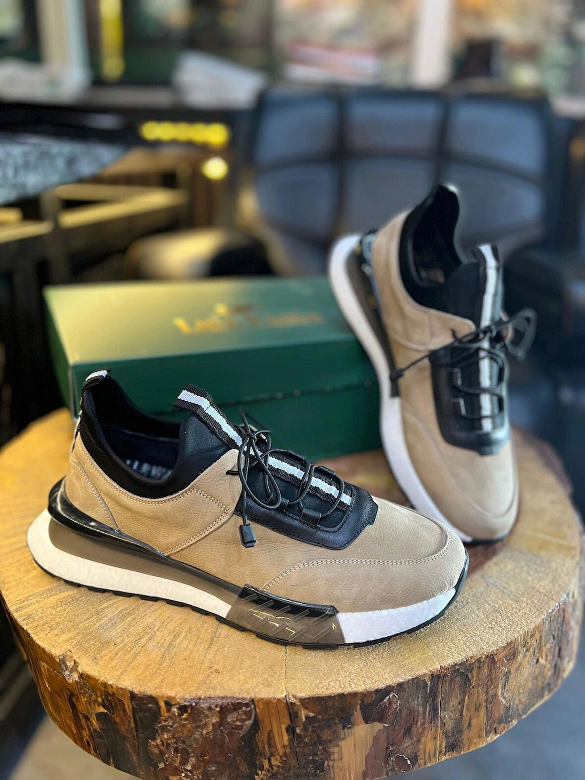 1096 BEJ NUBUK HAKİKİ DERİ ERKEK SNEAKERS