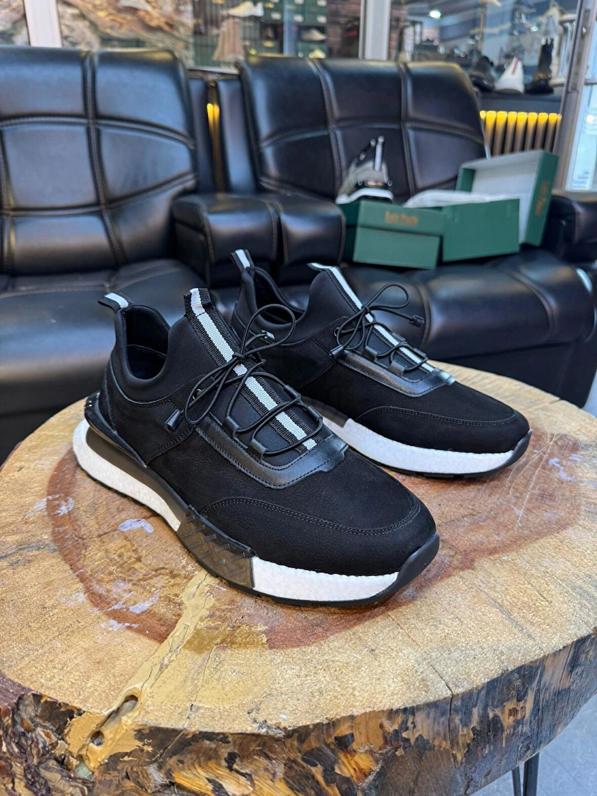 1096 SİYAH NUBUK HAKİKİ DERİ ERKEK SNEAKERS