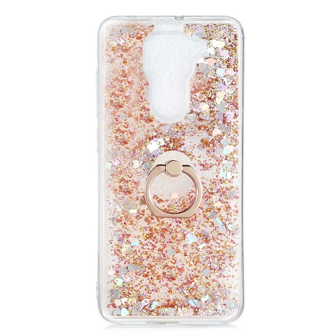 Gpack Xiaomi Redmi Note 9 Kılıf Milce Sulu Yüzüklü Silikon Arka Kapak