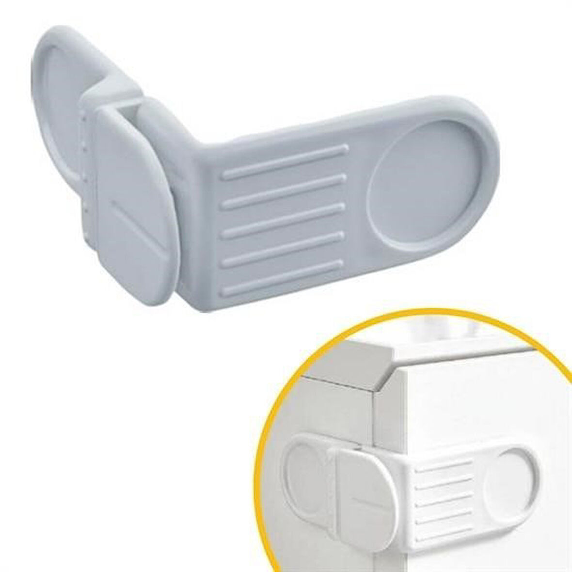 Meleners® Bebek Çocuk Güvenlik Çekmece ve Dolap İçin Kendiliğinde Yapışkanlı Vidasız Köşe Kapak Kilidi