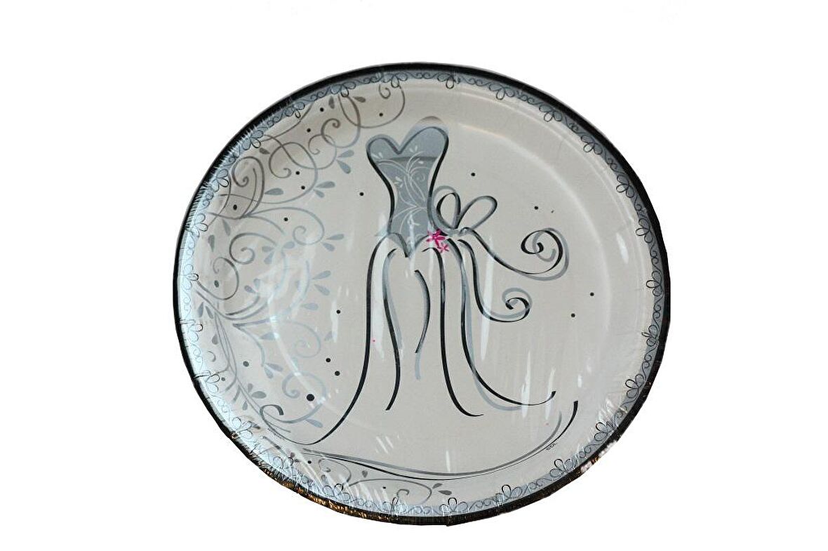 WEDDİNG DÜĞÜN TEMALI TABAK 8'Lİ