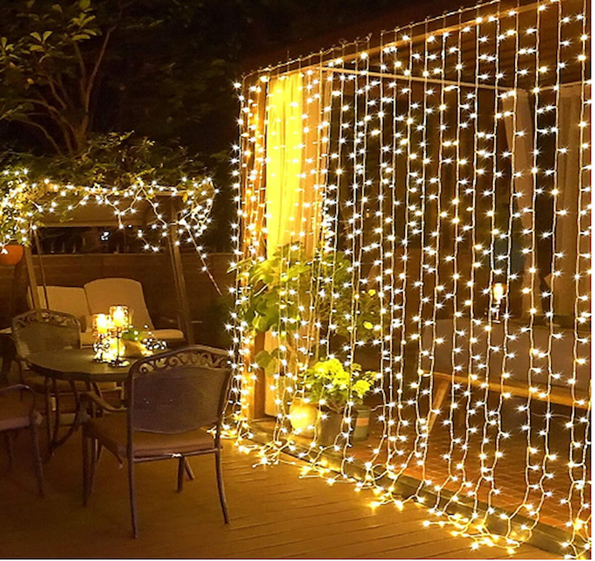 3*2 Perde Led Sarı Işık 