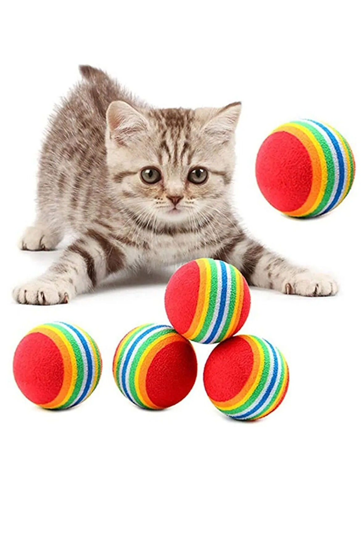 Sünger Kedi Köpek Çiğneme Ve Oyun Topu 4 Adet