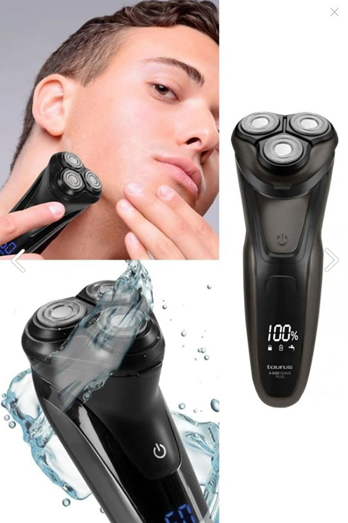 3 Başlıklı Şarjlı Erkek Traş Makinesi
