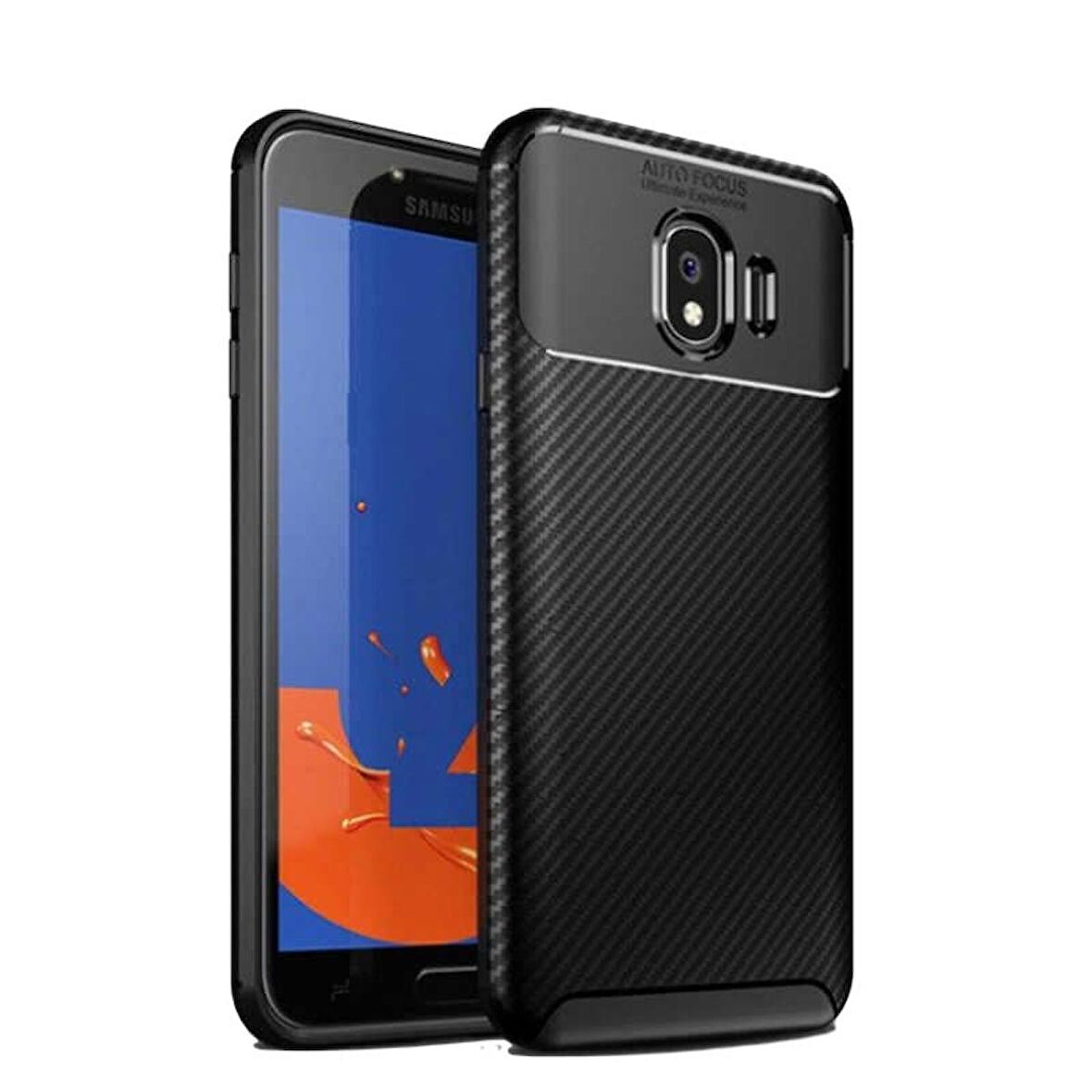 Smcase Samsung Galaxy J4 Ultra Soft Negro Karbon Silikon Kılıf  Nano Ekran Koruyucu