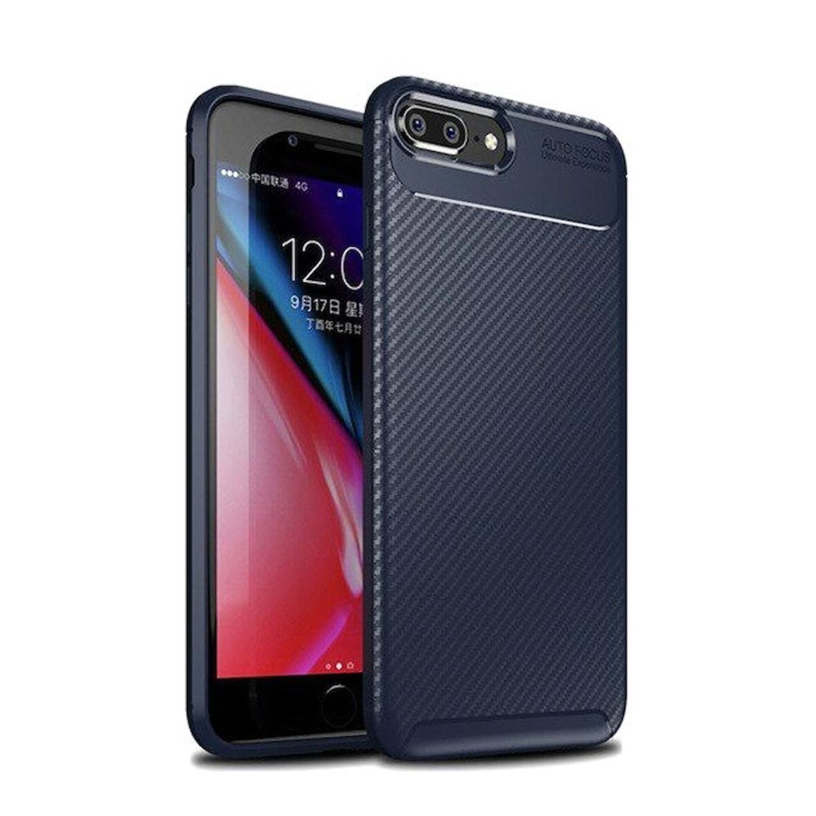 Smcase iPhone 7 Plus Ultra Soft Negro Karbon Silikon Kılıf  Nano Ekran Koruyucu
