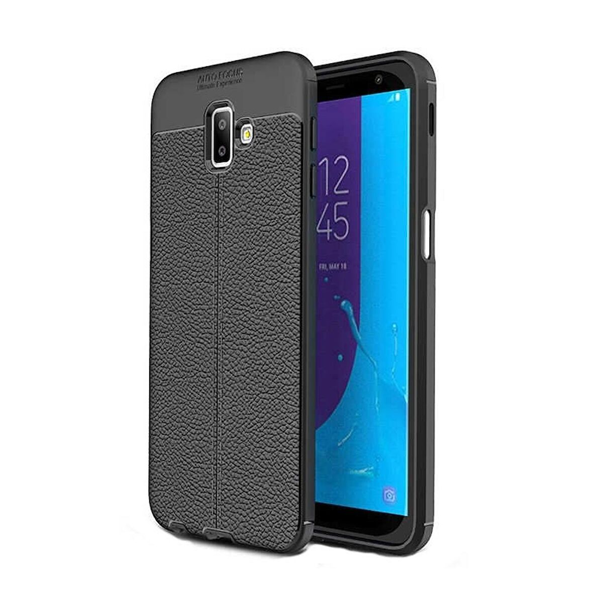 Smcase Samsung Galaxy J6 Plus Deri Dokulu Silikon Kılıf