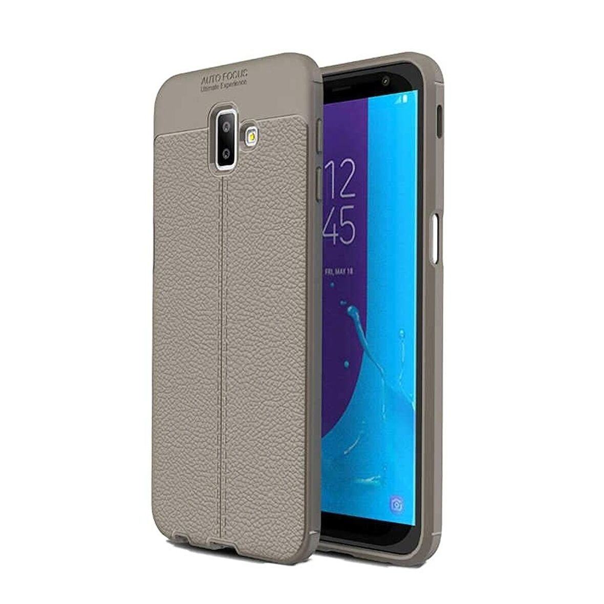 Smcase Samsung Galaxy J6 Plus Deri Dokulu Silikon Kılıf