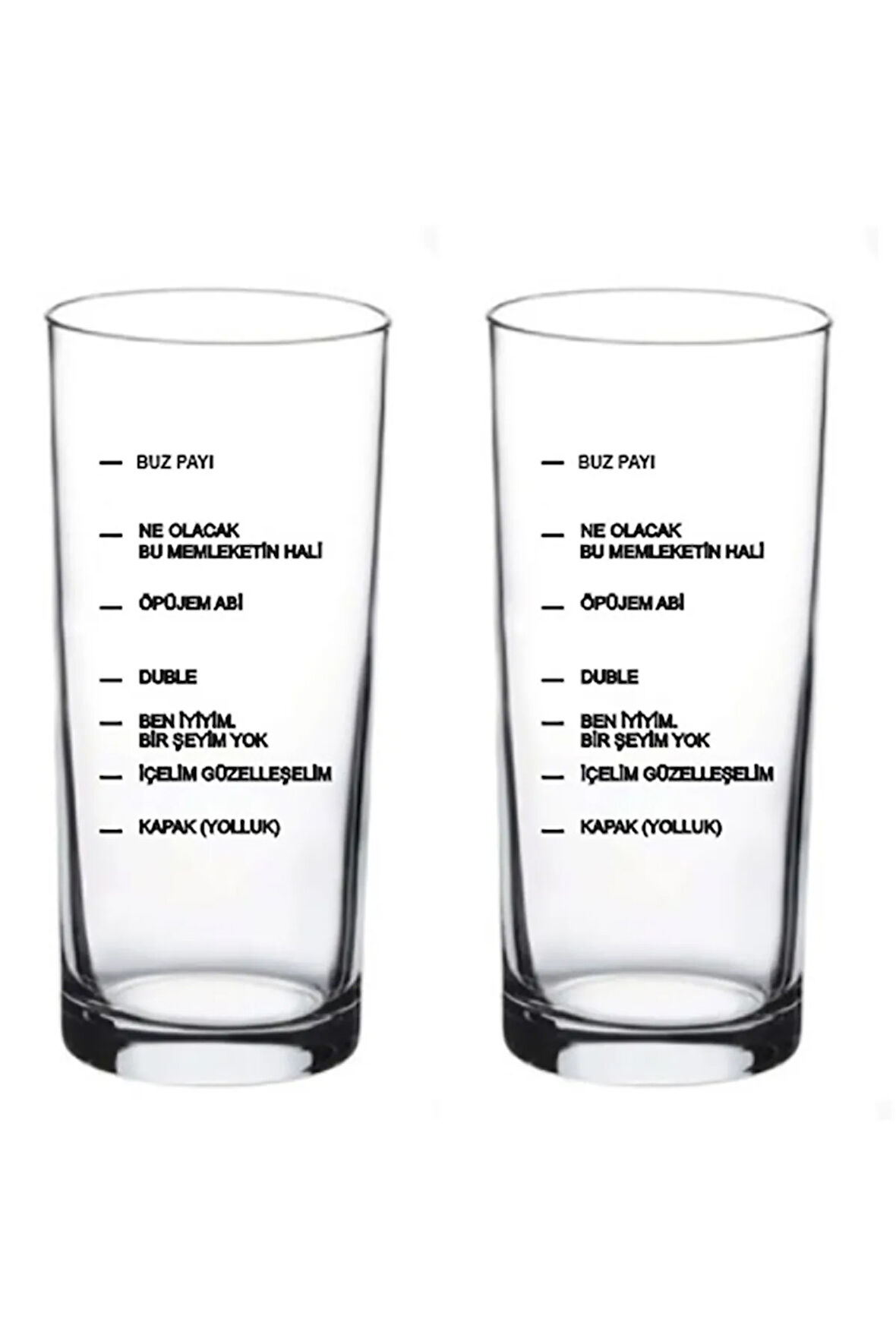 2 li Kişiye Özel Kapak Yolluk İsim Baskılı Rakı ve Meşrubat Bardağı