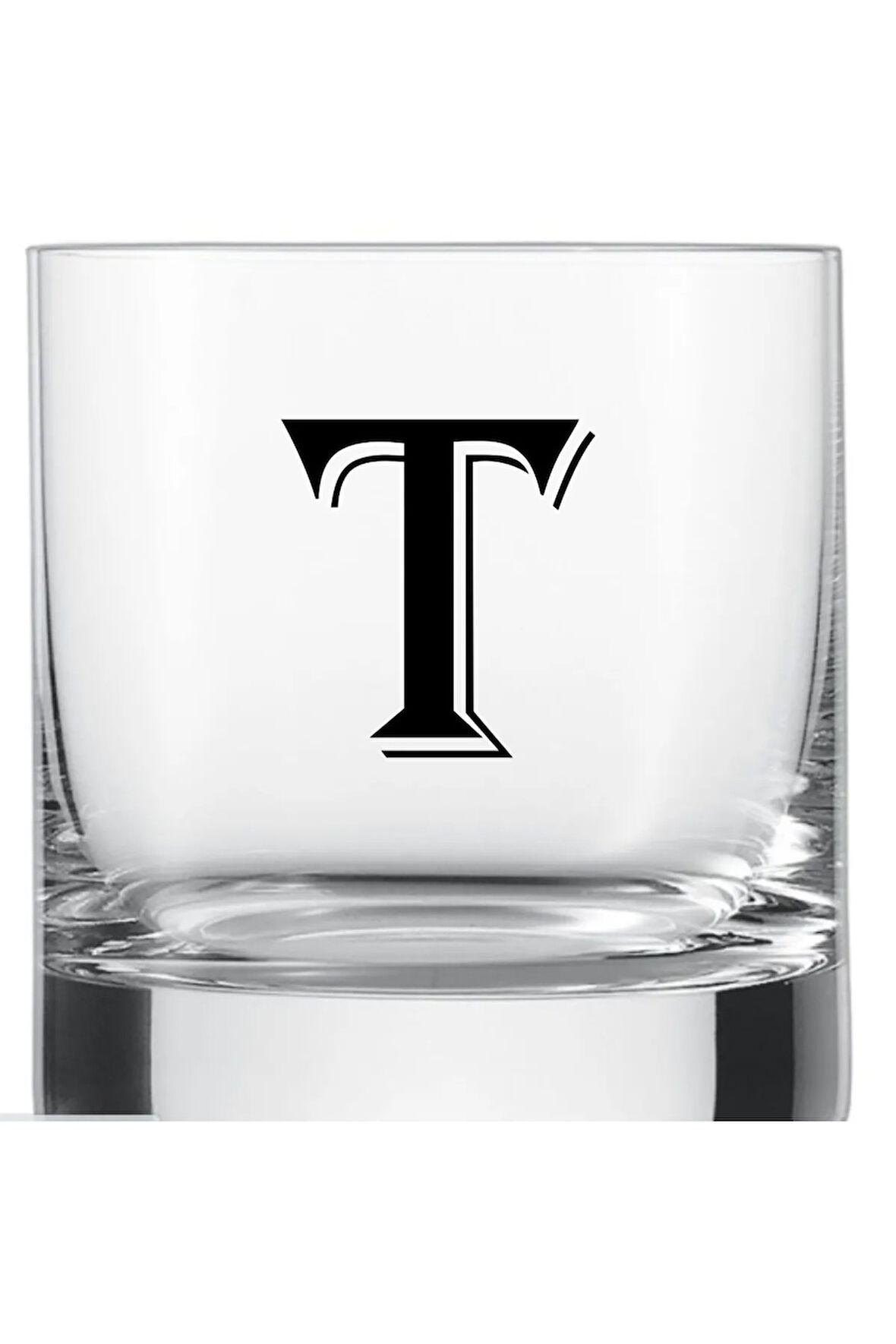 Tekli T Harf Baskılı Viski ve Meşrubat Bardağı