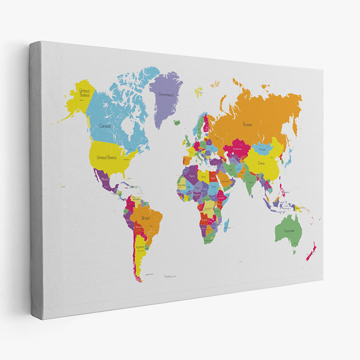 Harita Sepeti Dünya Haritası Dekoratif Kanvas Tablo 1055