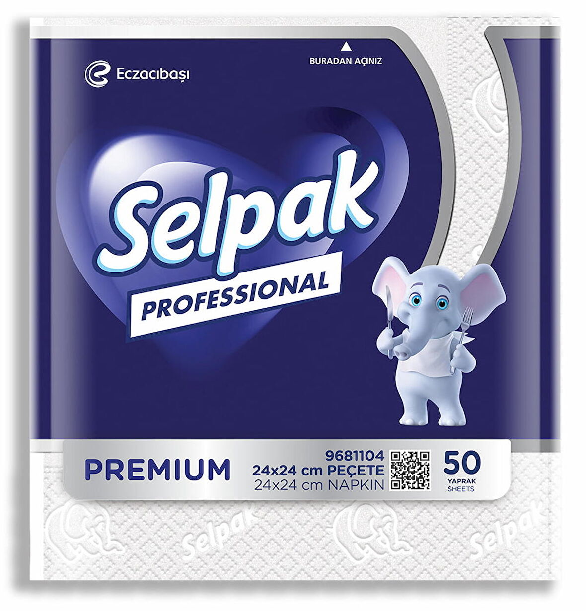 Selpak Professional Premium Mini Peçete 24x24 Cm 50 Yaprak