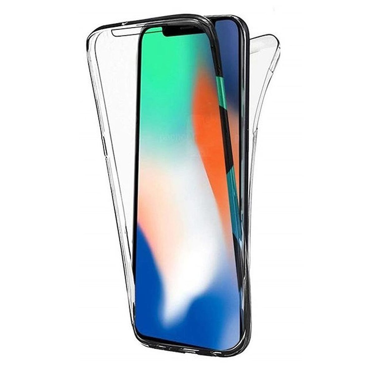 Smcase iPhone XS Kılıf 360 Ön Arka Silikon 