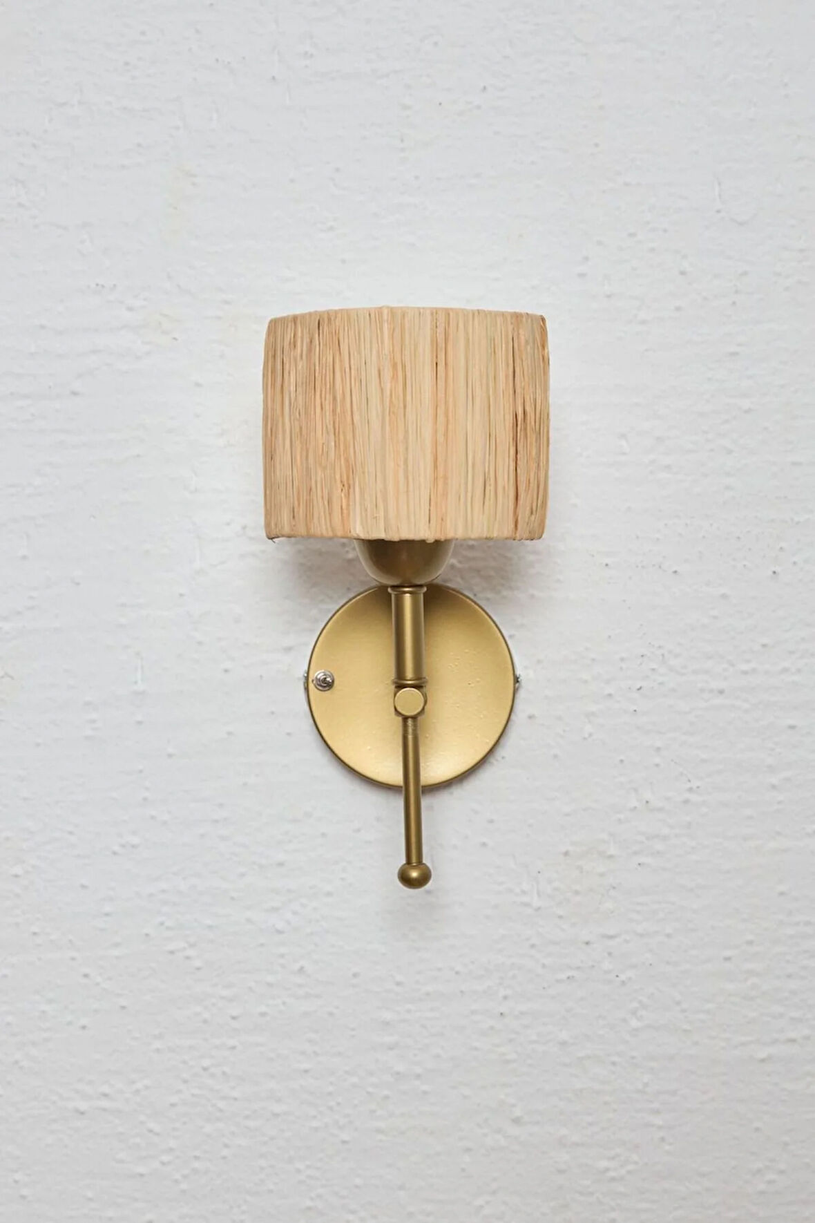 Bohem Hasır Rafya Saçaksız Oval El Yapımı Eskitme Gold Kablosuz Pilli Ledli Aplik