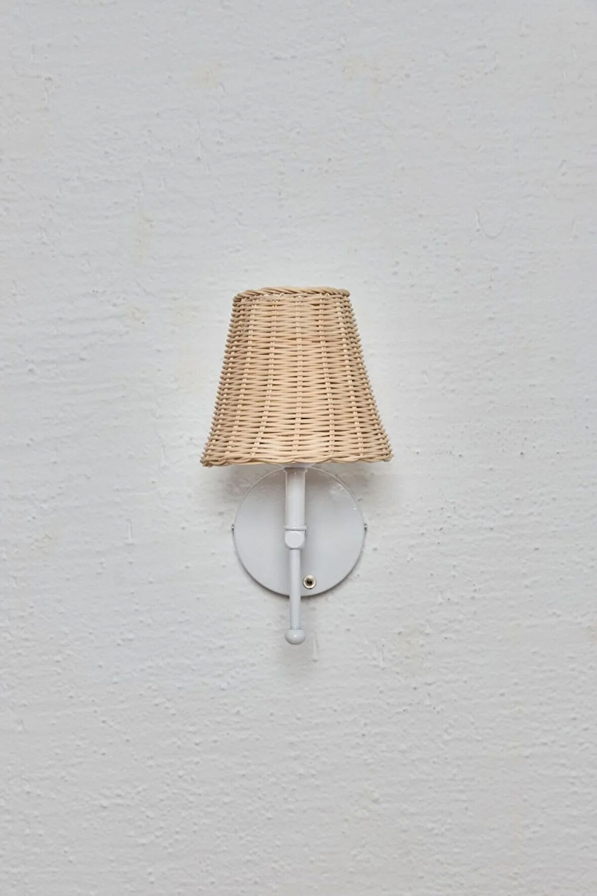 Rattan Beyaz Kablosuz Pilli Ledli Duvar Aydınlatması Aplik