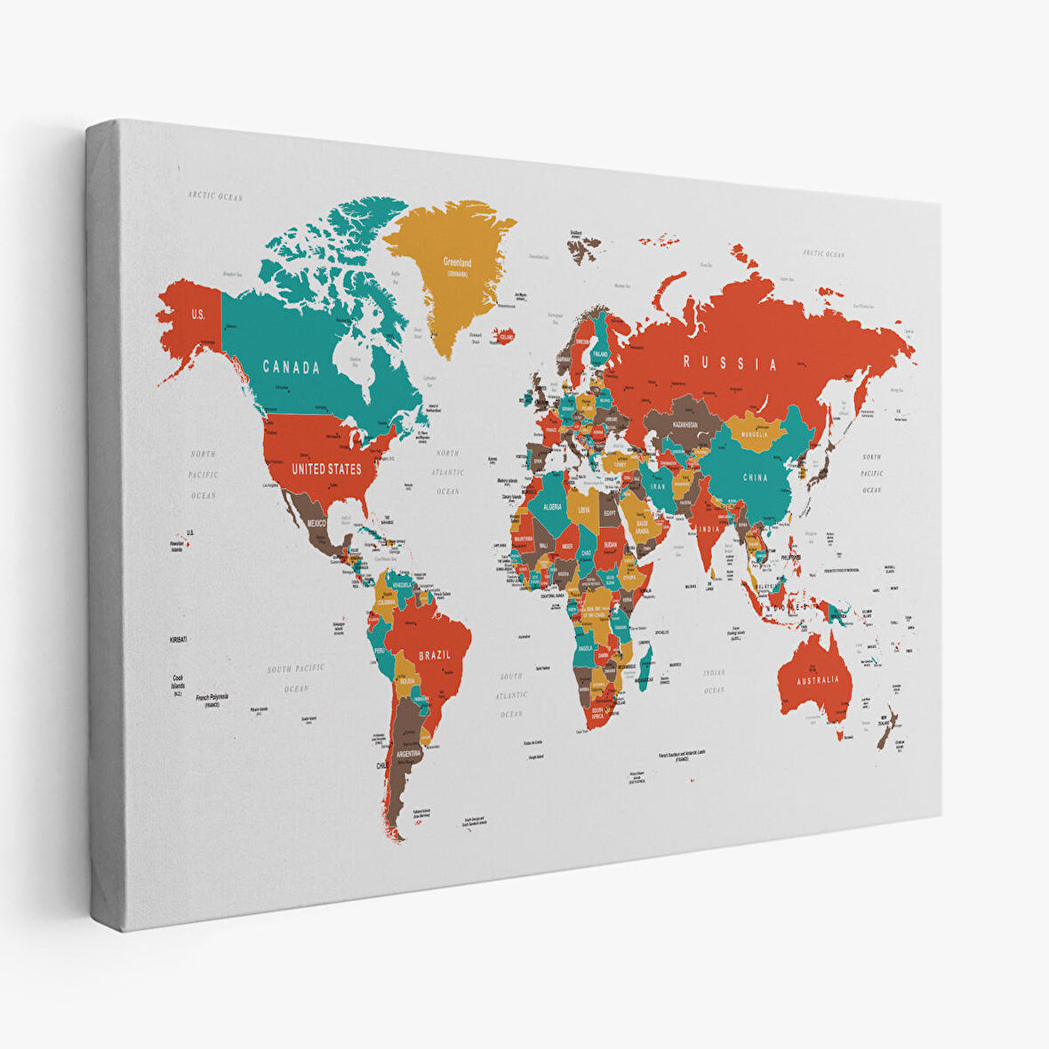 Harita Sepeti Dünya Haritası Dekoratif Kanvas Tablo 1063