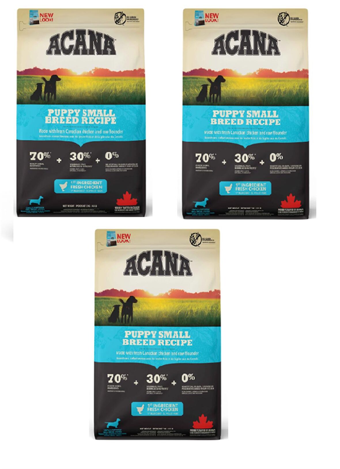Acana Heritage Puppy Small Breed Küçük Irk Tahılsız Yavru Köpek Maması 2 kg (3'lü Paket)