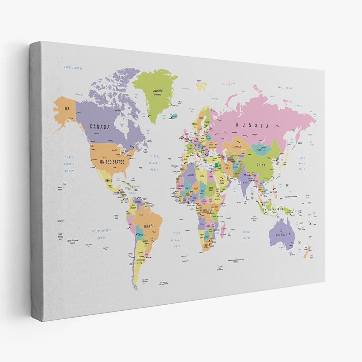 Harita Sepeti Dünya Haritası Dekoratif Kanvas Tablo 1064