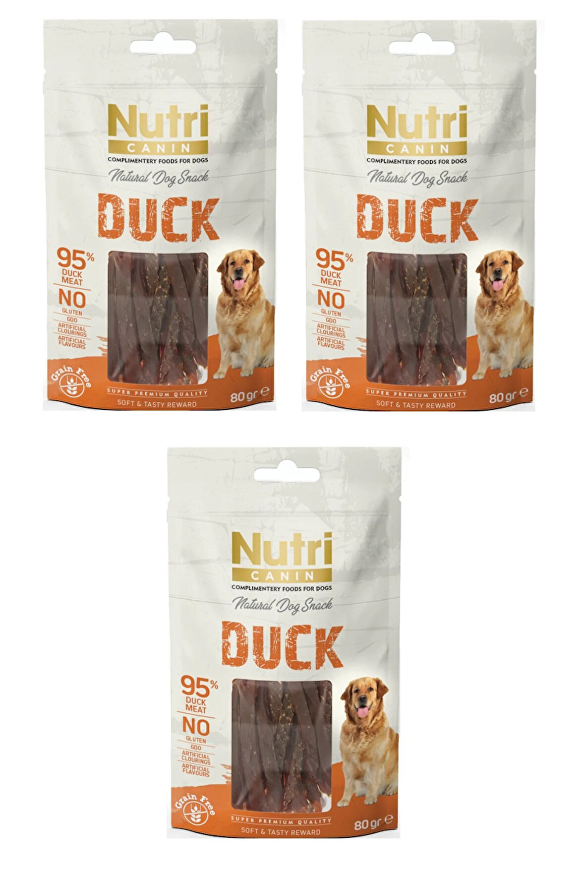 Nutri Canin Ördekli Fileto Tahılsız Köpek Ödülü 80 Gr. X 3 Adet