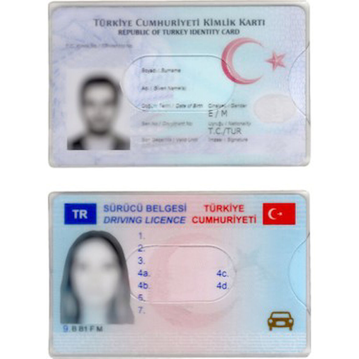 KİMLİK VE EHLİYET İÇİN ŞEFFAF KARTLIK