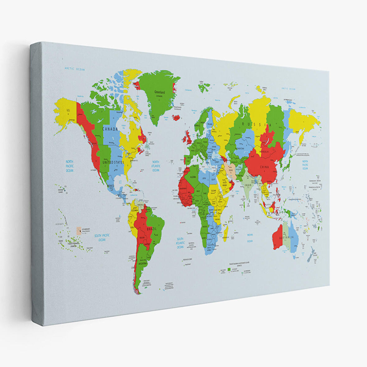 Harita Sepeti Dünya Haritası Dekoratif Kanvas Tablo 1066