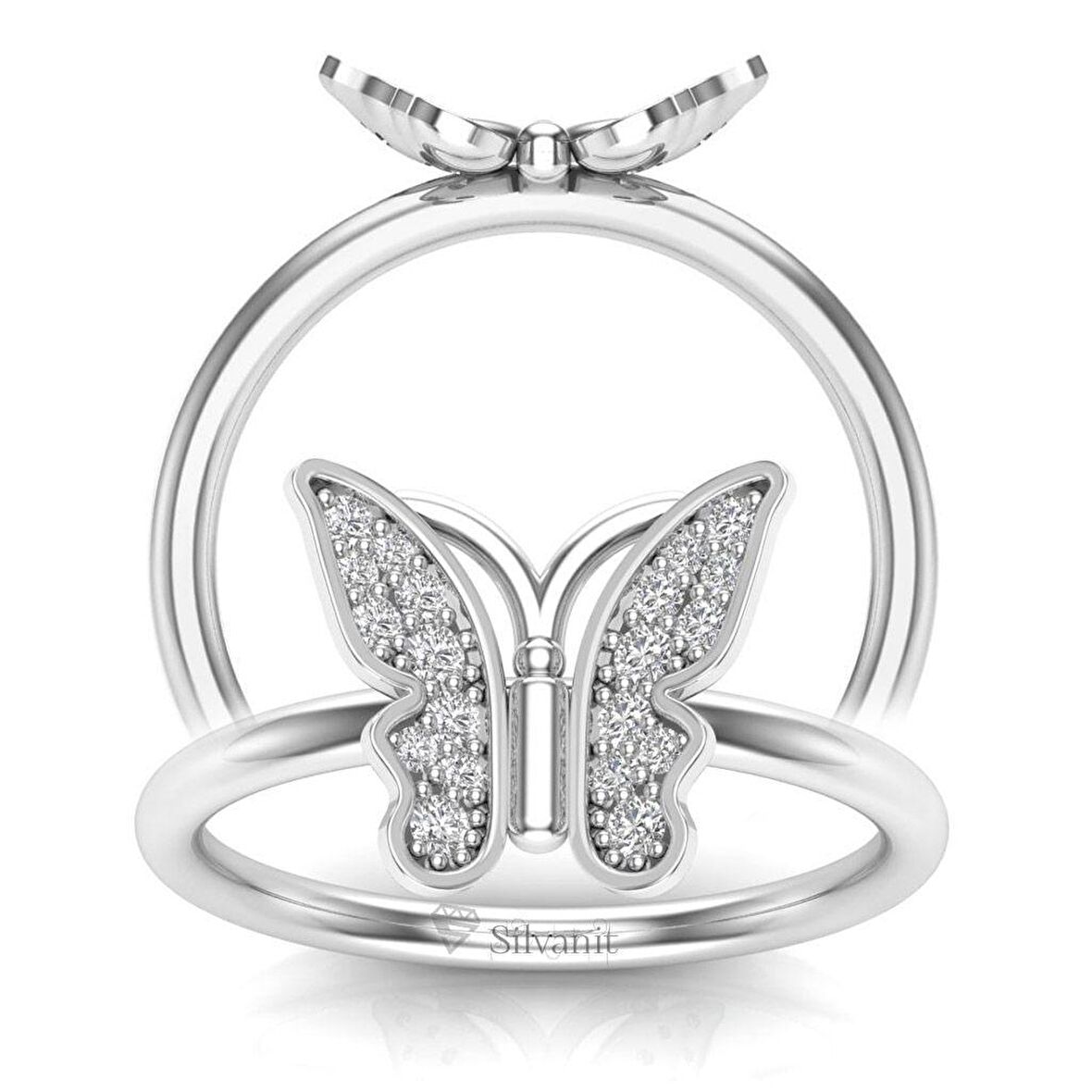 0,15 Karat Pırlanta Kelebek Yüzük