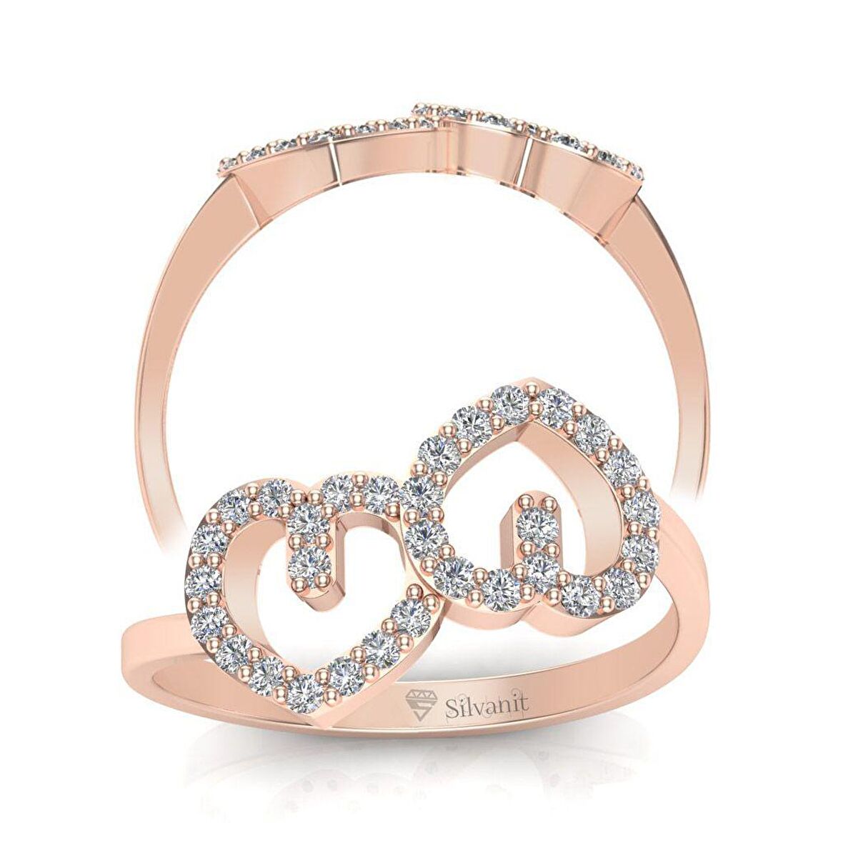 0,15 Karat Pırlanta Kalp Yüzük