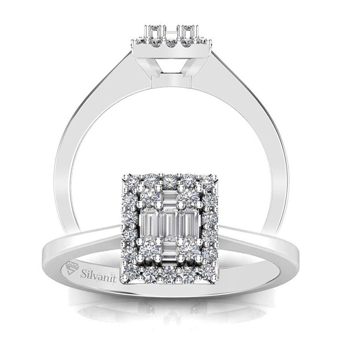 0,25 Karat Pırlantalı Baget Yüzük