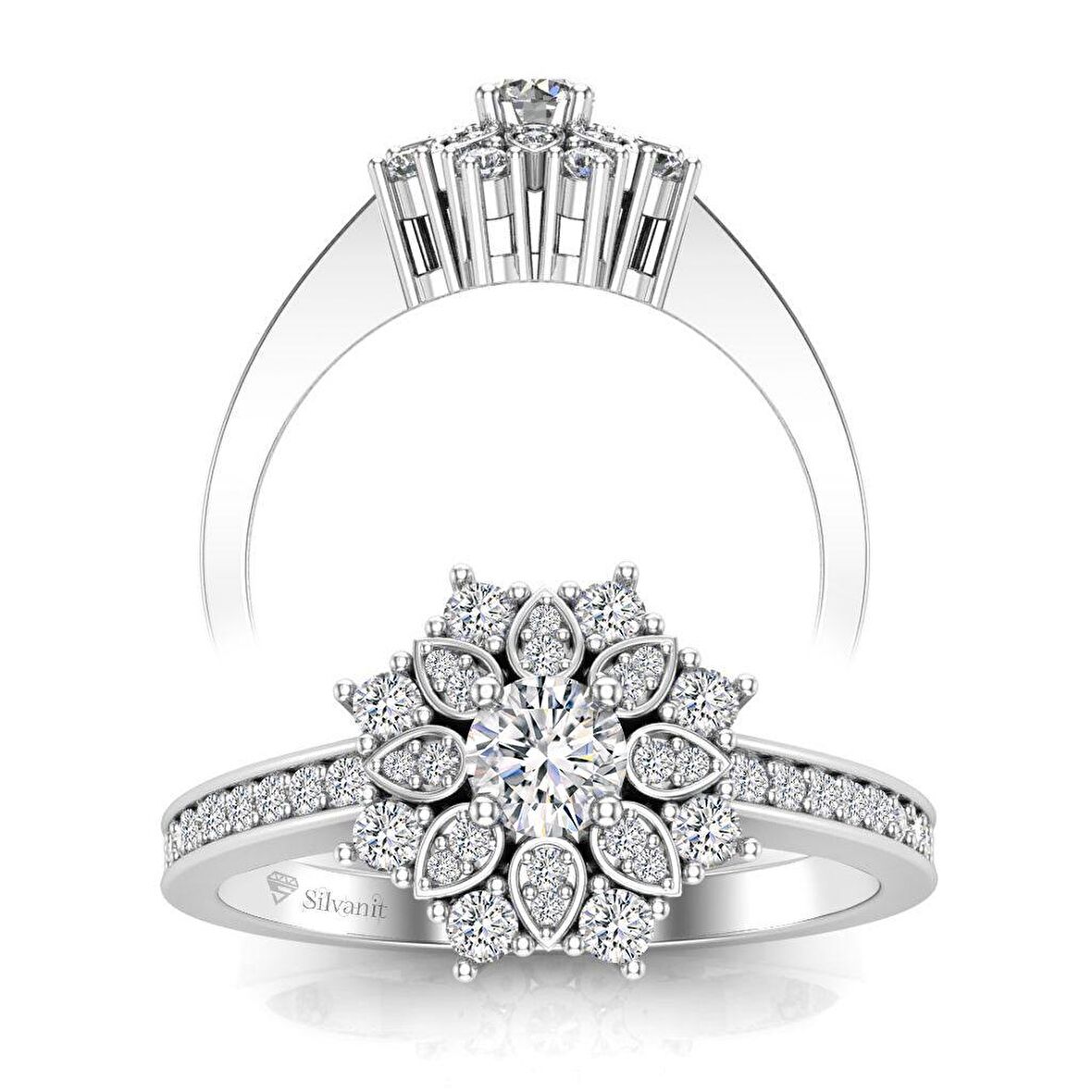 0,40 Karat Pırlantalı Tasarım Star Yüzük