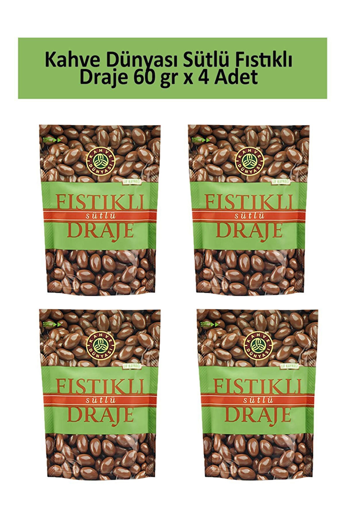 Kahve Dünyası Fıstıklı Sütlü Draje 60 gr x 4 Adet