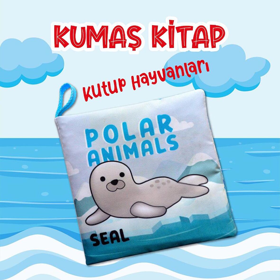 Lisinya247  İngilizce Kutup Hayvanları Kumaş Sessiz Kitap alithestereo