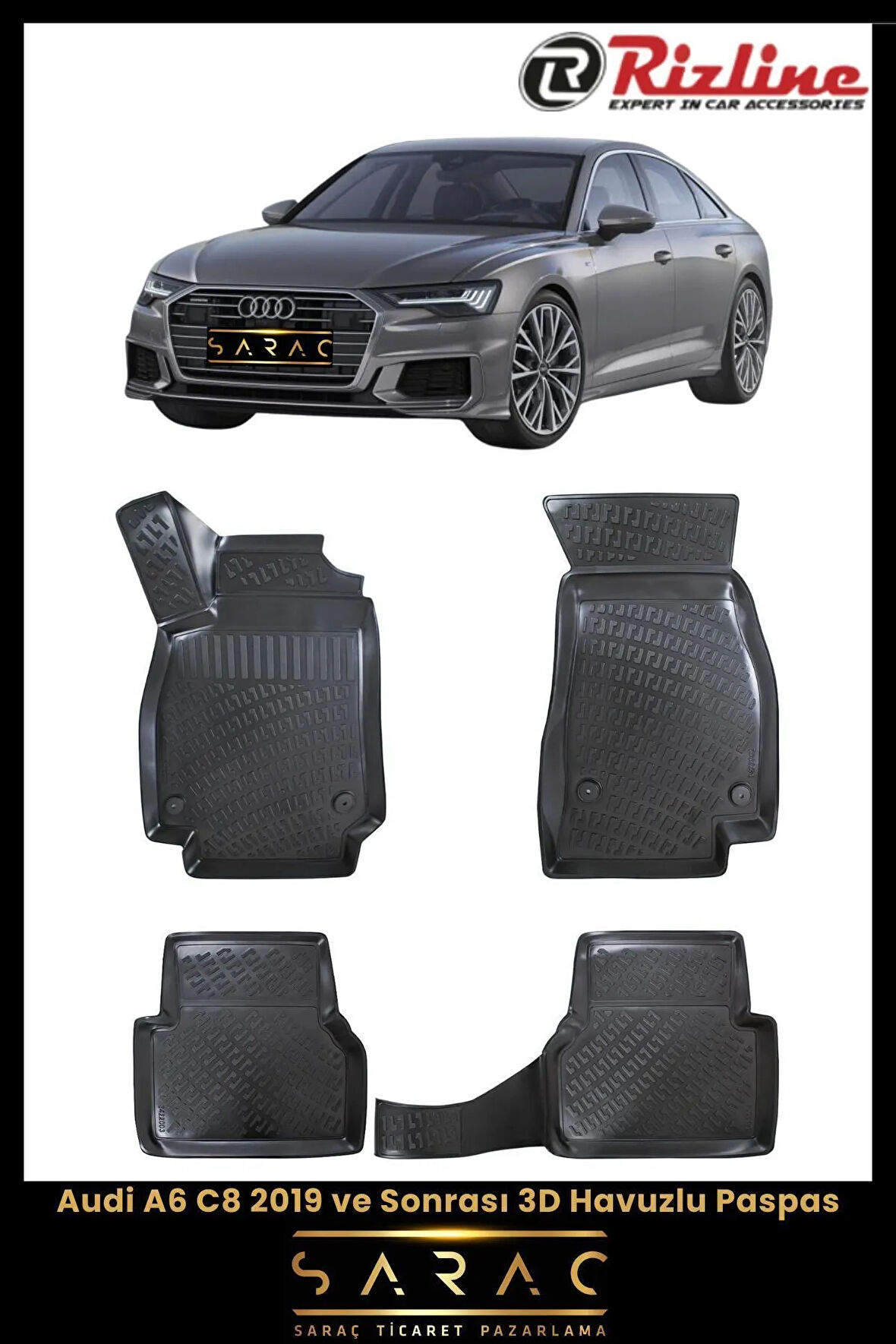 Rizline Audi A6 2024 Model 3D Havuzlu Paspas