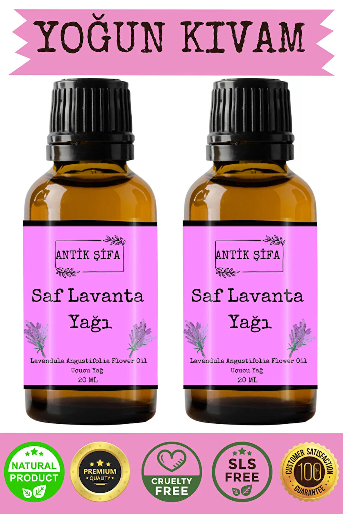 Lavanta Yağı - 2 X 20 ml (%100 SAF SEYRELTİLMEMİŞ LAVANTA UÇUCU YAĞI)