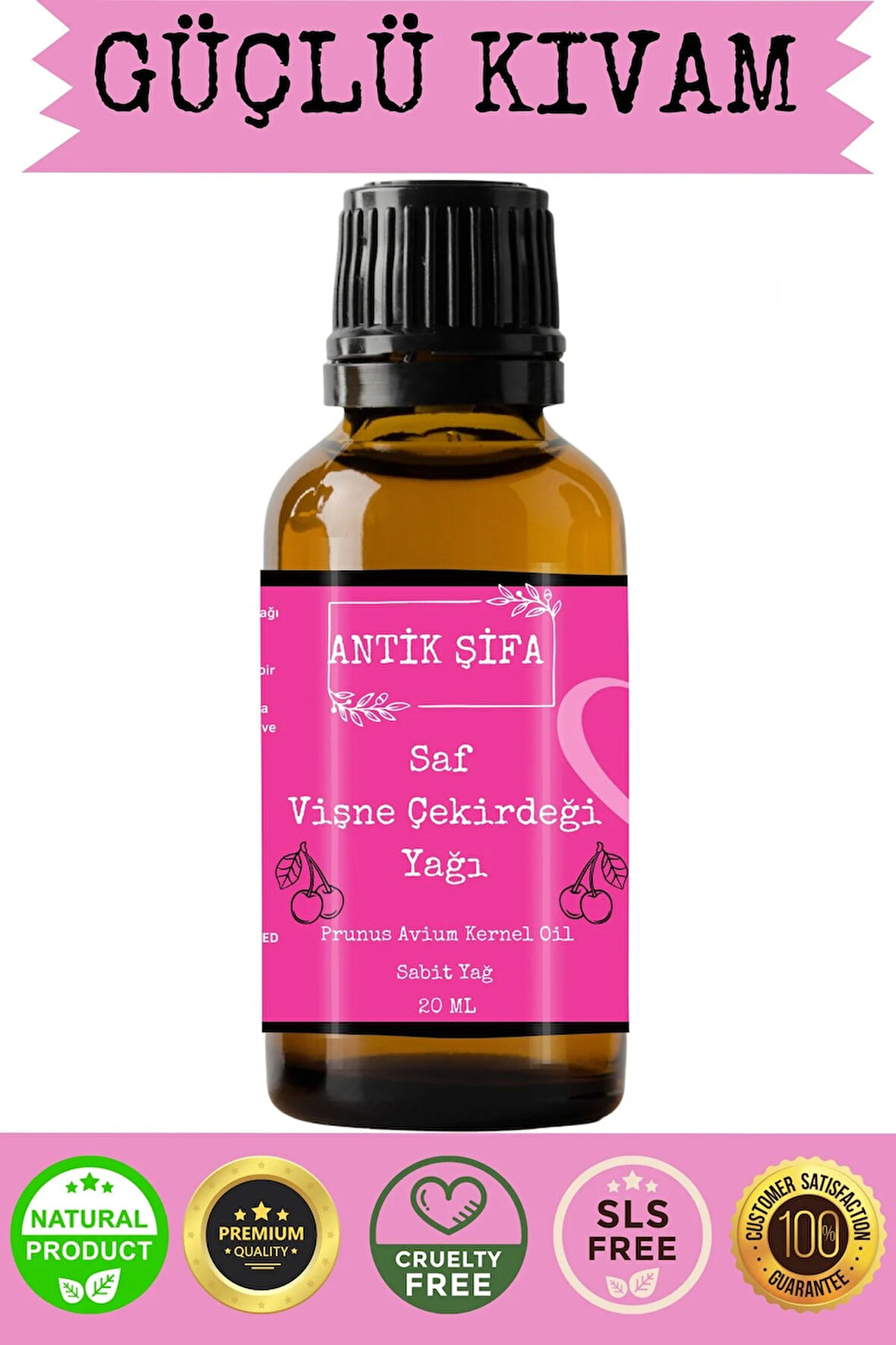 Saf Vişne Çekirdeği Yağı - 20 ml