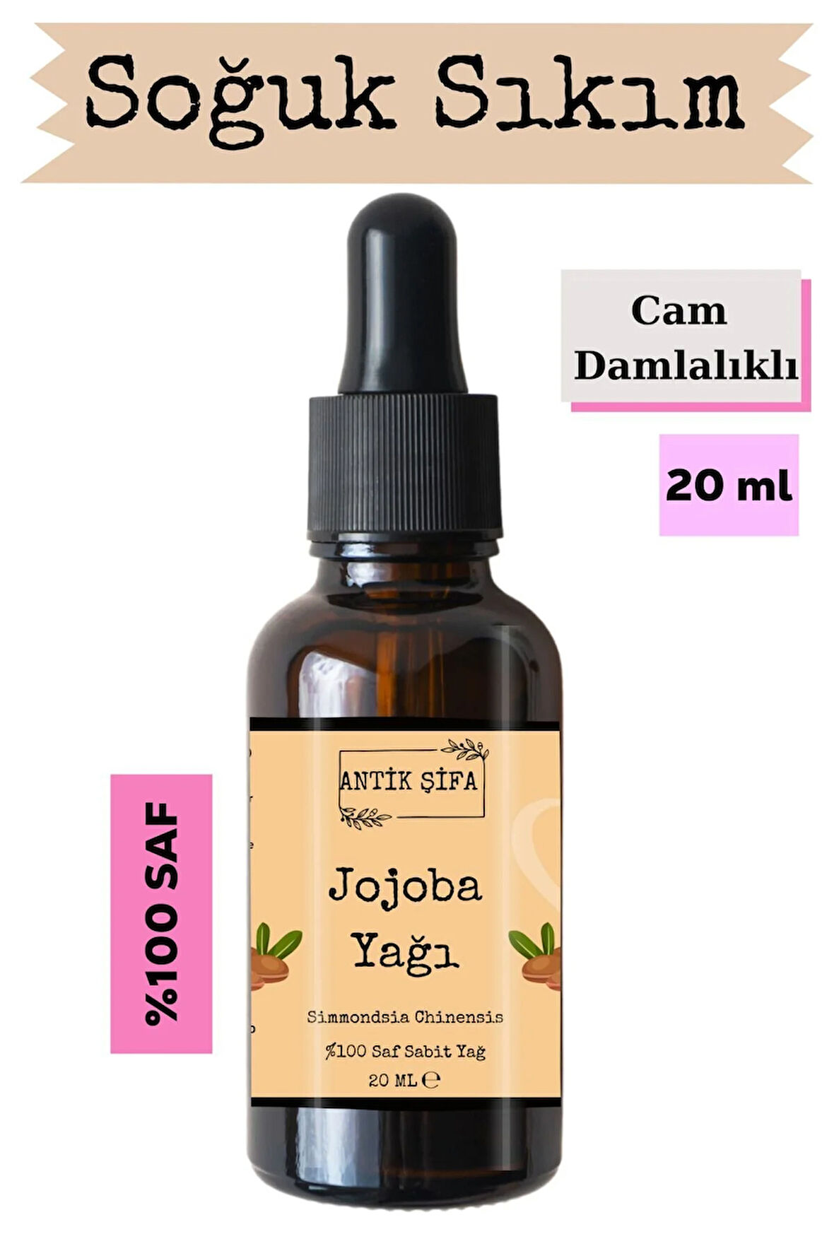 Jojoba Yağı (20 ML)- %100 Seyreltilmemiş, Doğal