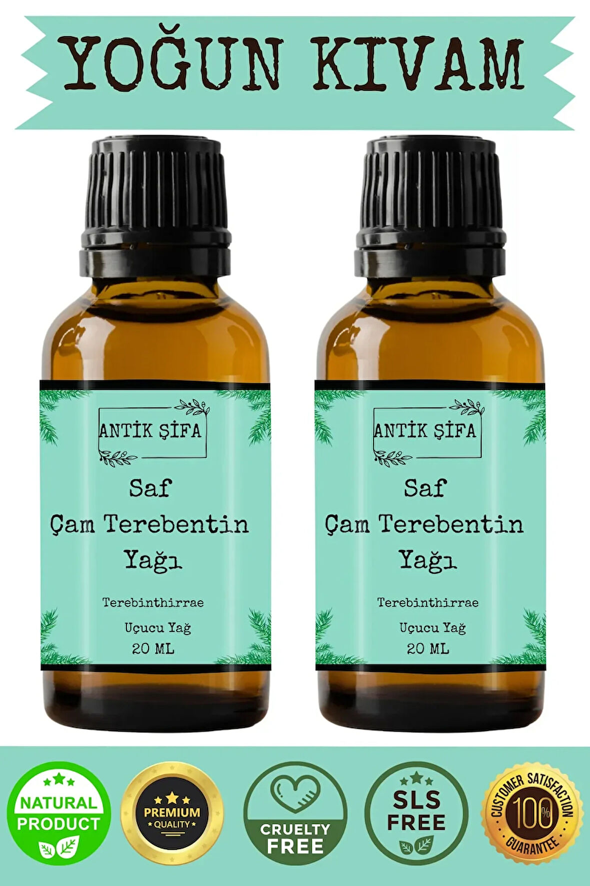 Çam Terebentin Yağı - (2 X 20 ML) %100 Seyreltilmemiş, Doğal