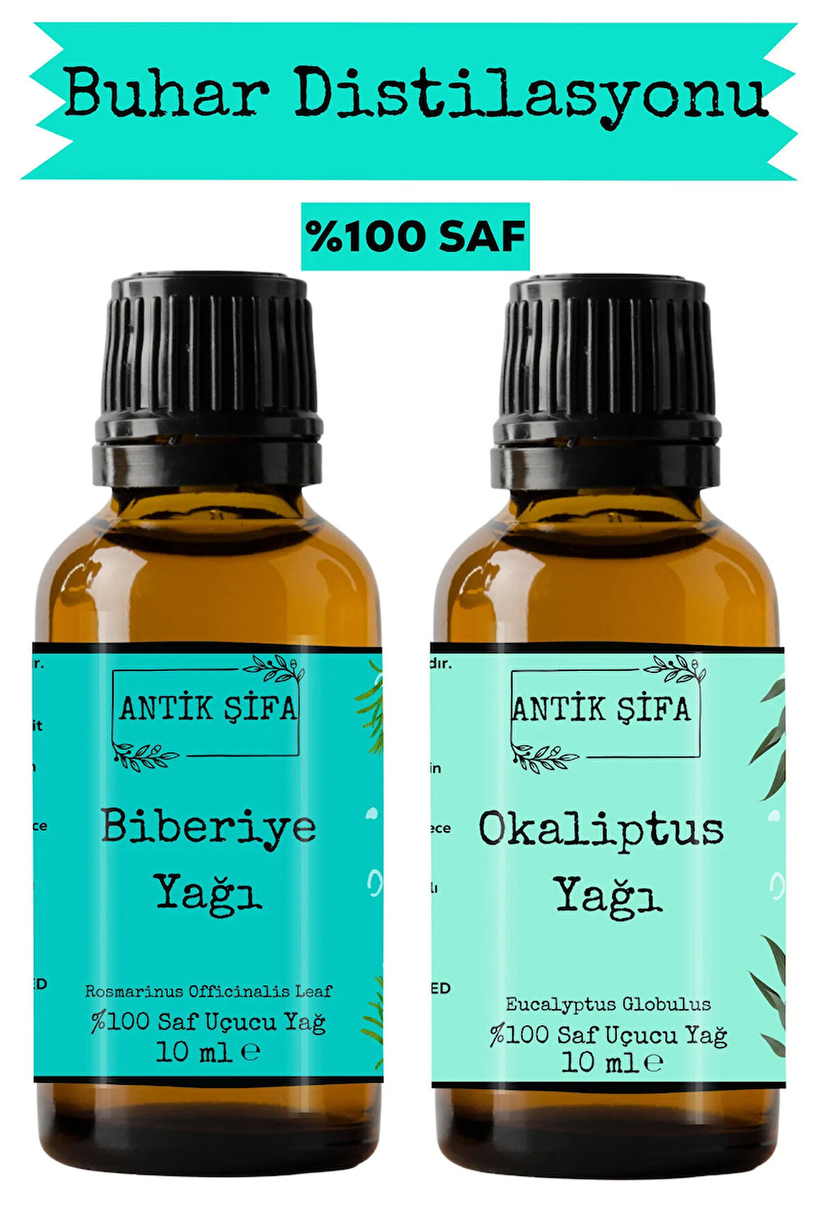 Biberiye Yağı ve Okaliptus Uçucu Yağı (10ml + 10 ml)- %100 Saf Seyreltilmemiş