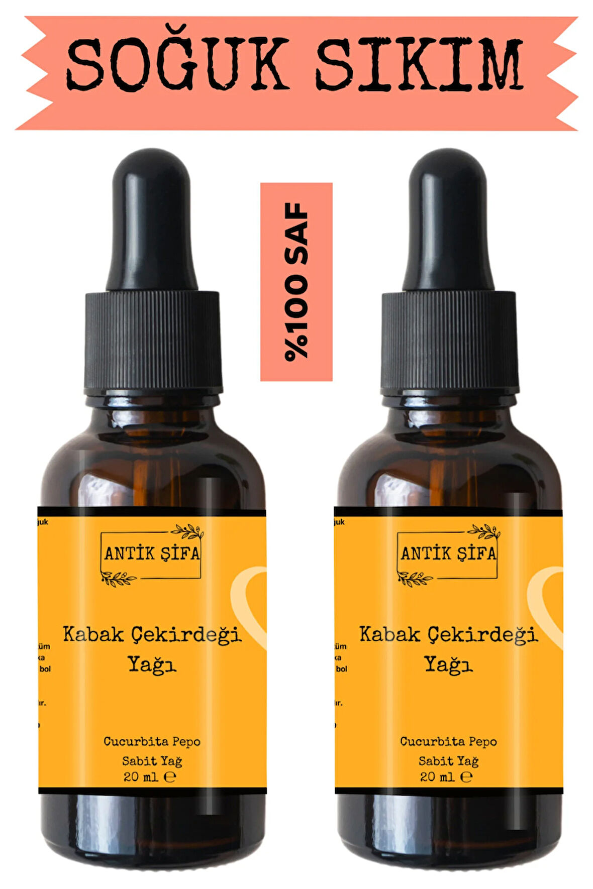 %100 Saf Kabak Çekirdeği Yağı - (20ml + 20 ml)