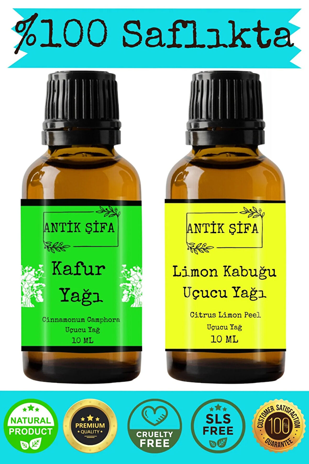 Saf Kafur Yağı ve Limon Uçucu Yağı - (10ml + 10ml)