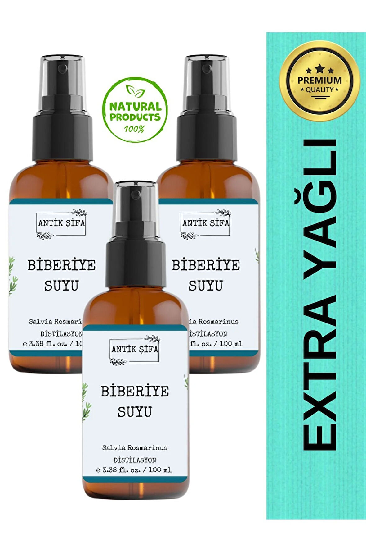 Biberiye Suyu 300 ml - (3 X 100ml ) Sebum/yağ Dengeleyici Tonik