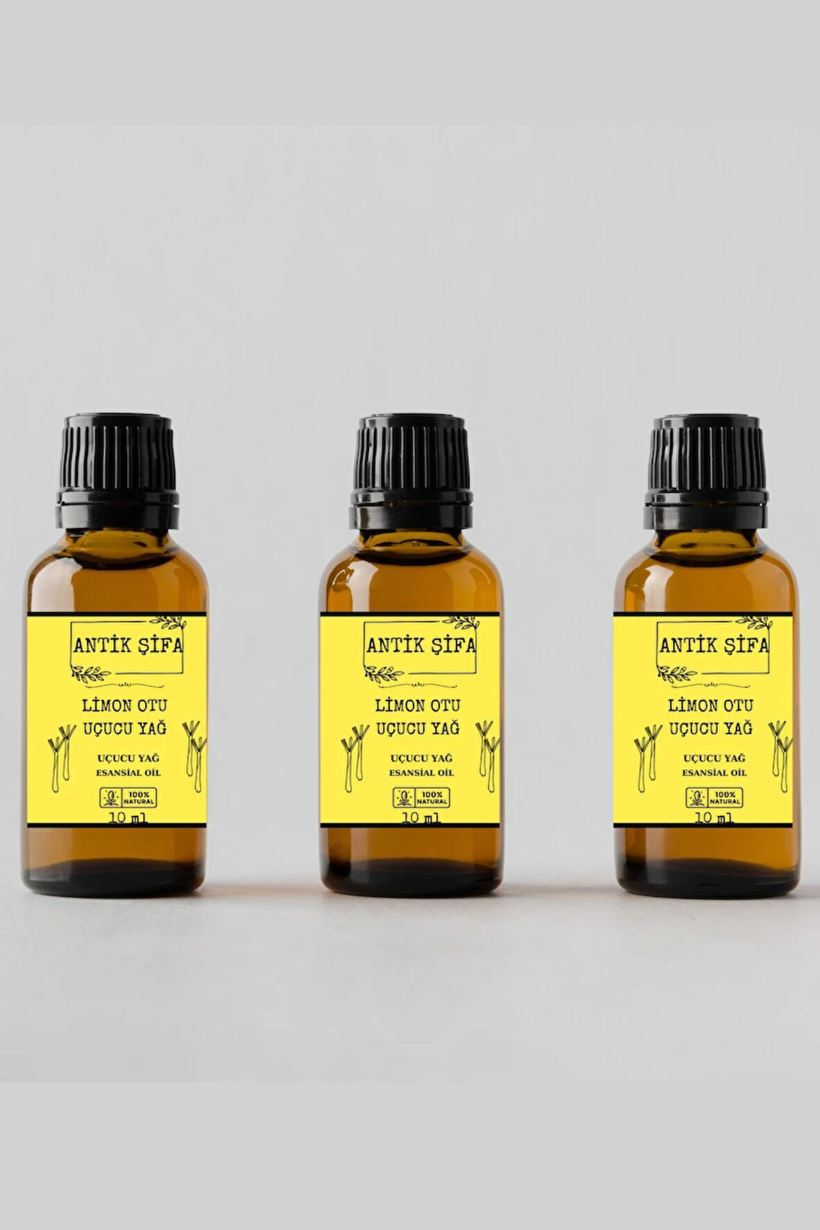 %100 Saf Limon Otu Uçucu Yağı - (3 X 10 ML)