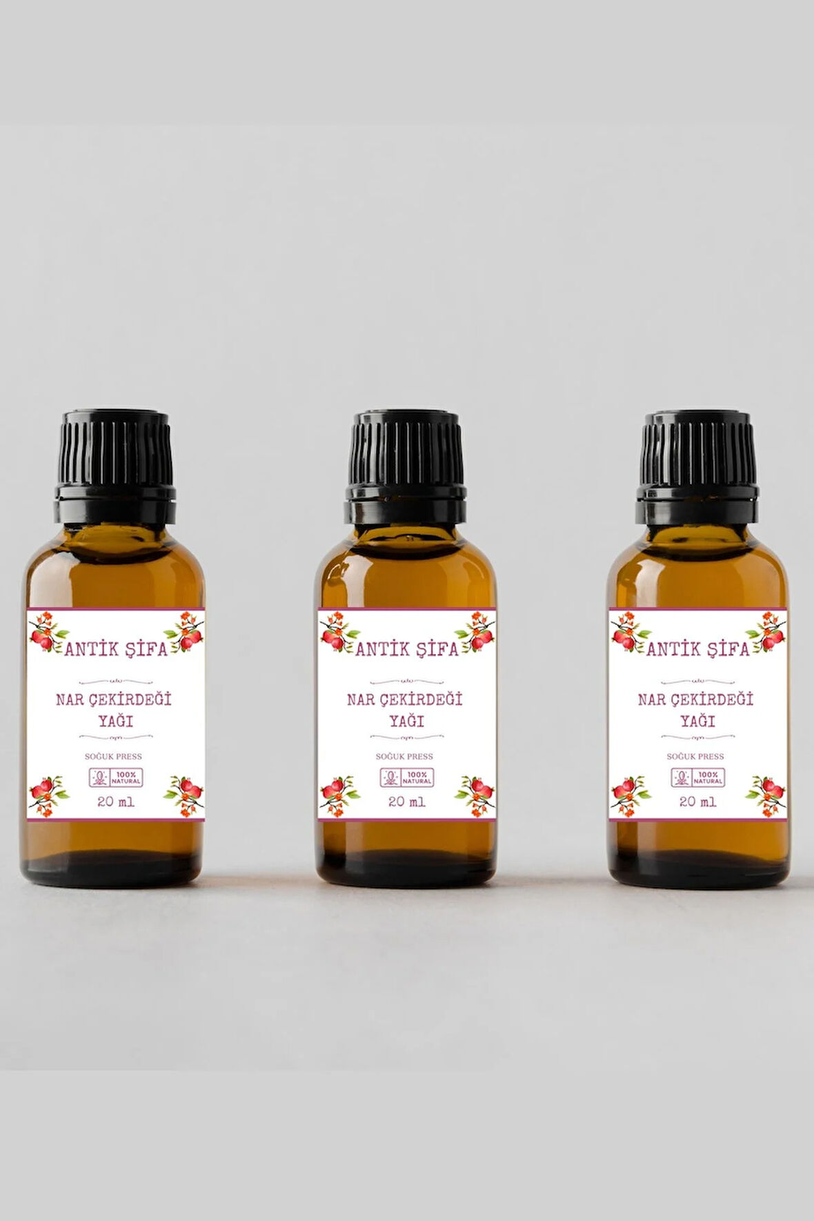 %100 Saf Nar Çekirdeği Yağı - (3 X 20 Ml)