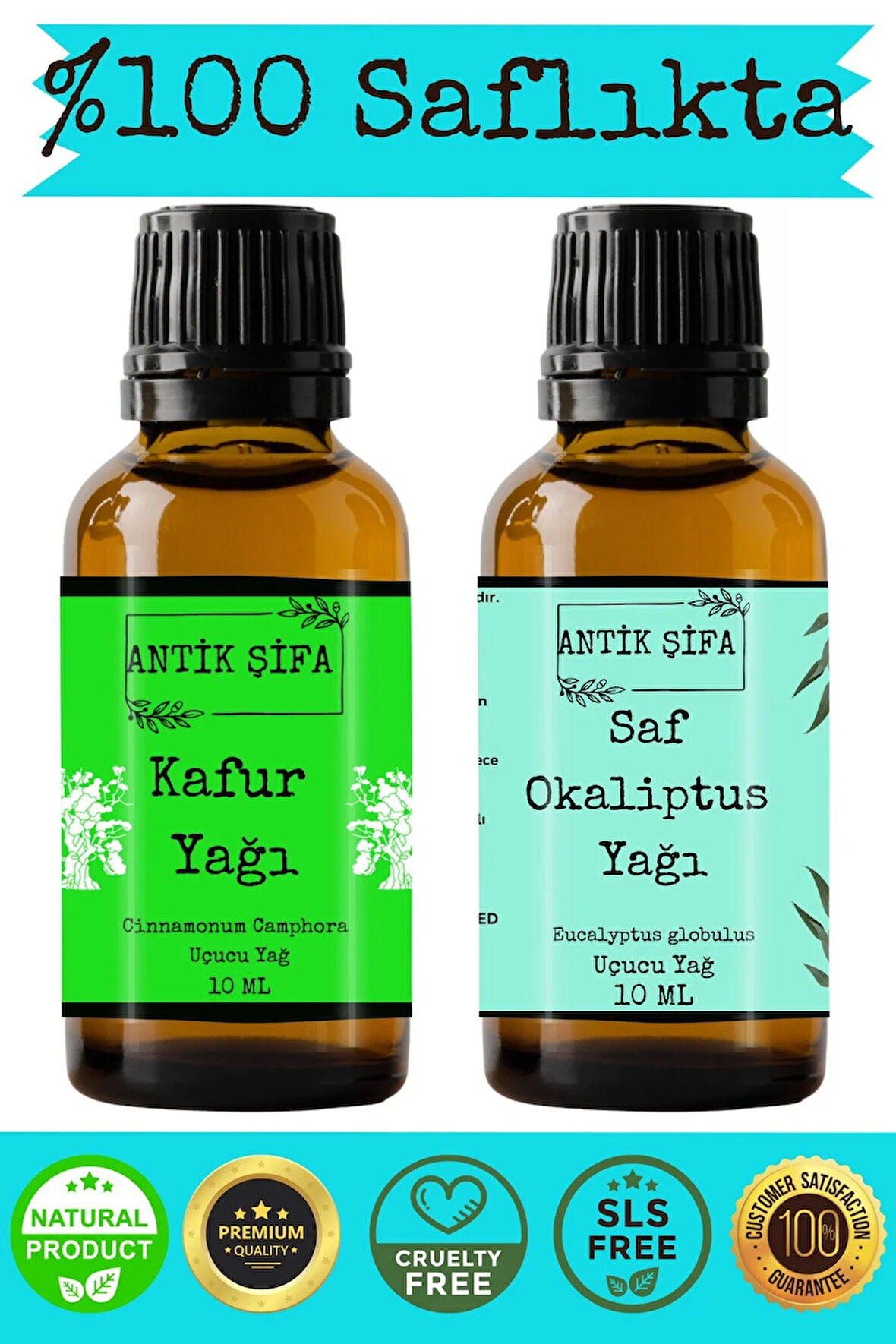 %100 Saf Kafur Yağı veOkaliptus Uçucu Yağı - (10ml + 10ml)