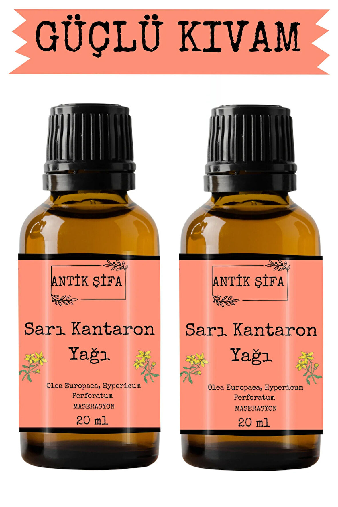Kantaron Yağı - (2 X 20ML) %100 Seyreltilmemiş, Doğal