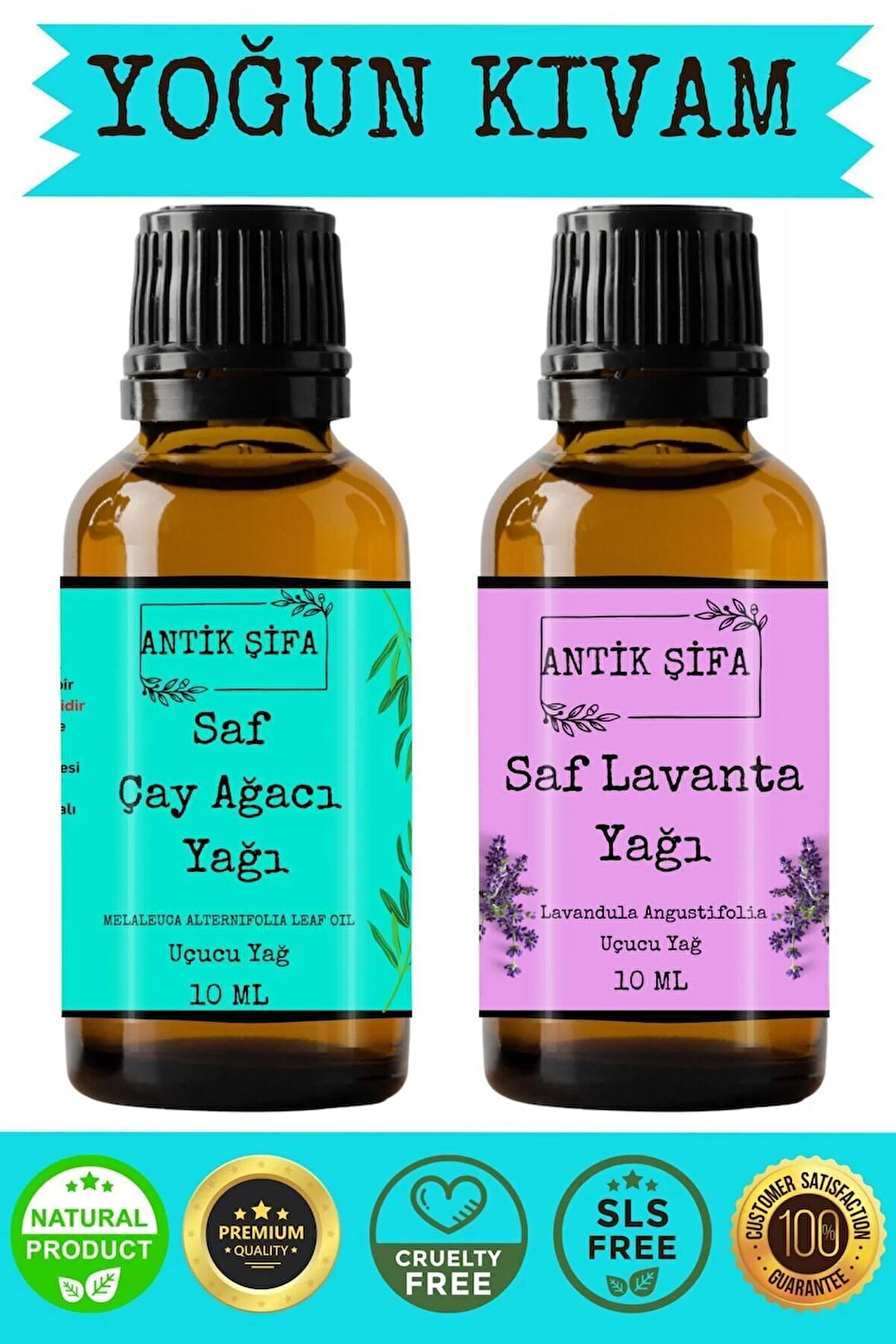 Çay Ağacı Yağı Ve Lavanta Yağı (10ML 10ML)-%100 Saf Uçucu Yağlar