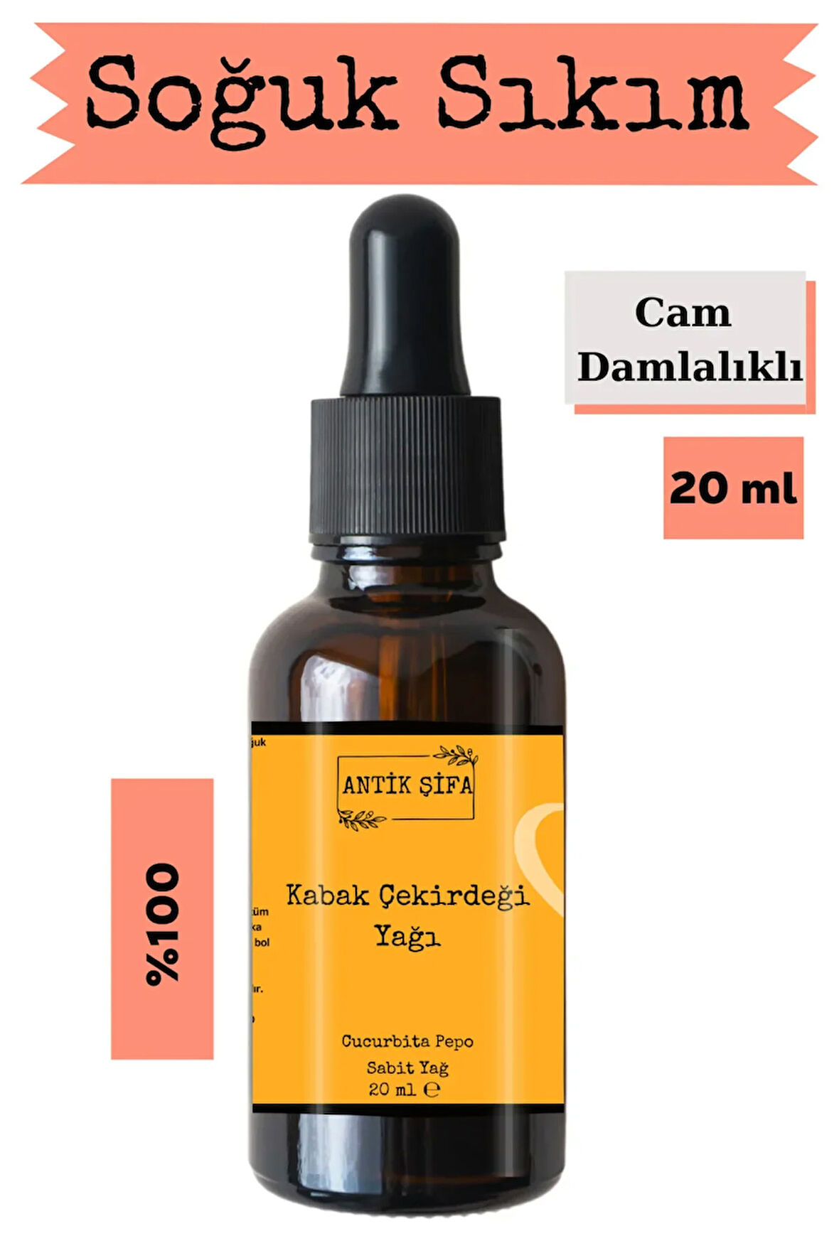 %100 Saf Kabak Çekirdeği Yağı - (20 ml)