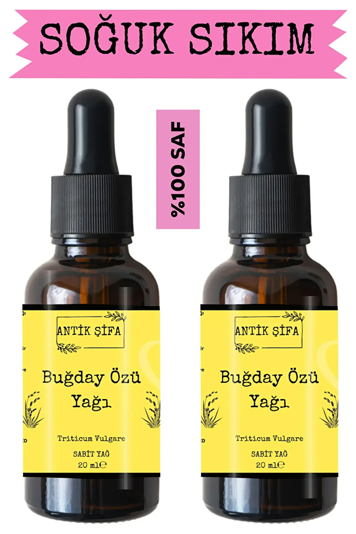 %100 Saf Buğday Özü Yağı - (2 X 20 ML)