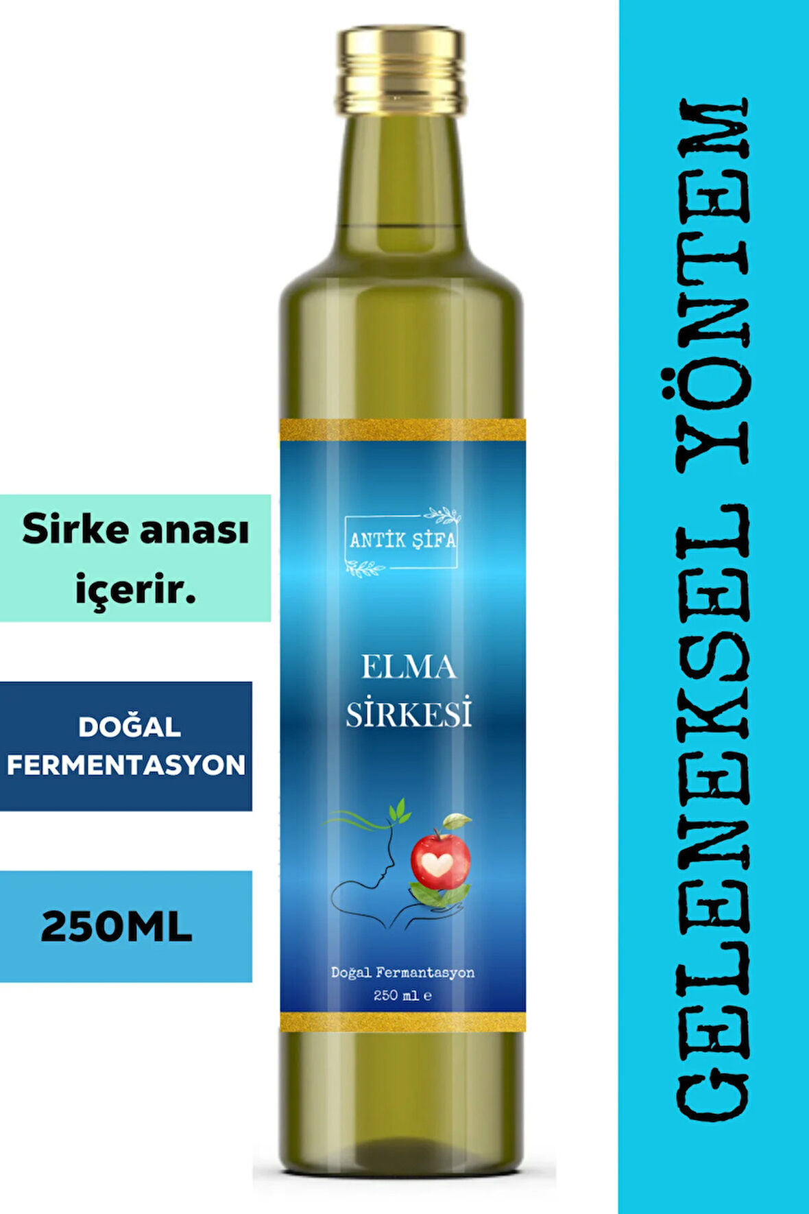 Elma Sirkesi 250 ml- Doğal fermantasyon Elma Sirkesi Geleneksel
