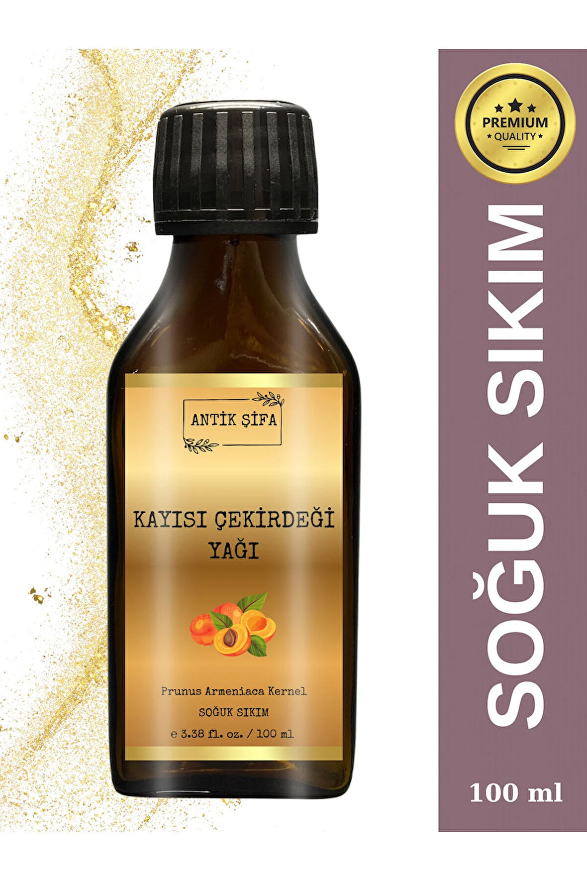 Kayısı çekirdeği yağı (100 ml) - Doğal Saf Seyreltilmemiş Kayısı Çekirdeği Sabit Yağ